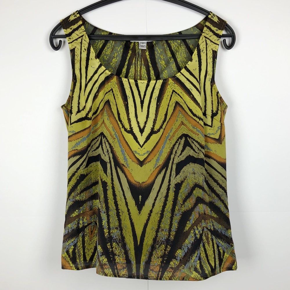 Saint John Silk Sleeveless Animal Print Blouse